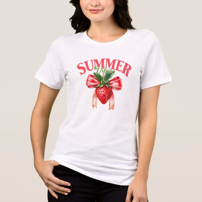 Strawberry Summer Vibes Tri-Blend Shirt (Vorderseite)