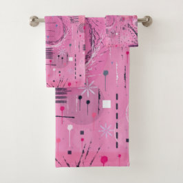 Strawberry Sundae Abstract Art Badhandtuch Set