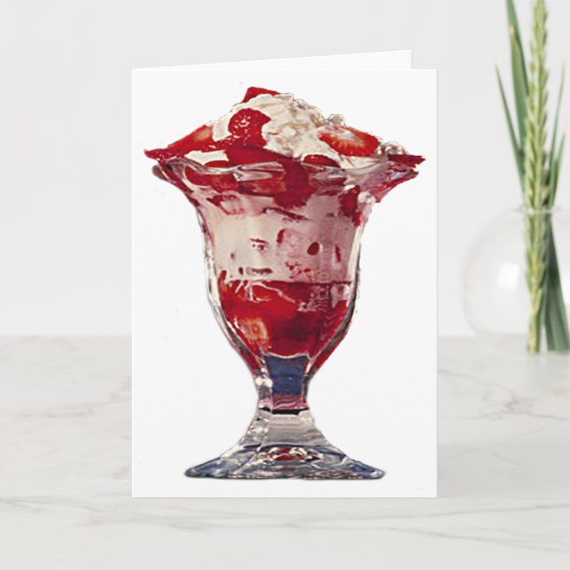Strawberry Sundae Karte (Vorderseite)