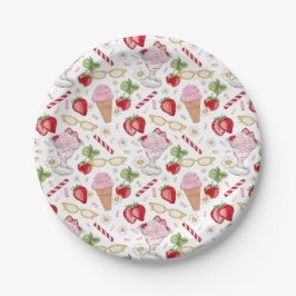 Strawberry Sundae Pattern Pappteller