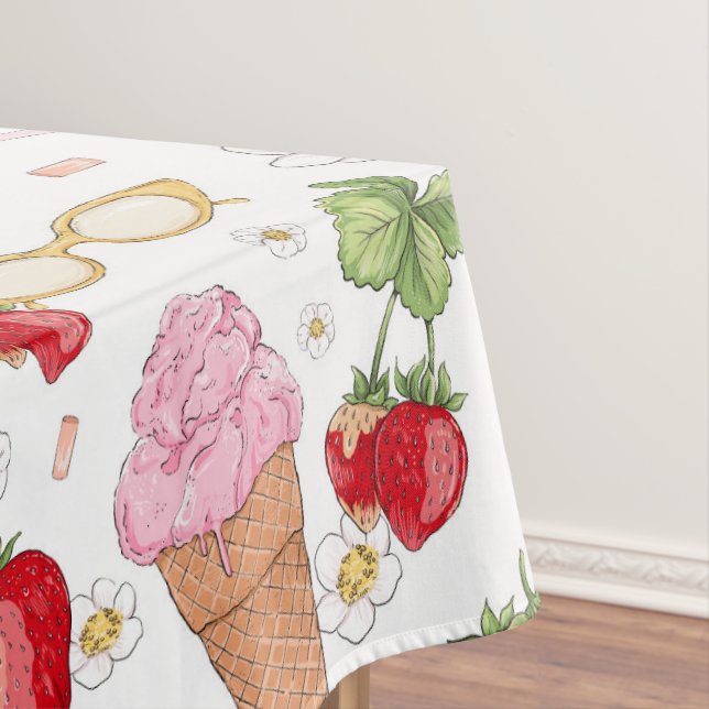 Strawberry Sundae Pattern Tischdecke (Beispiel)