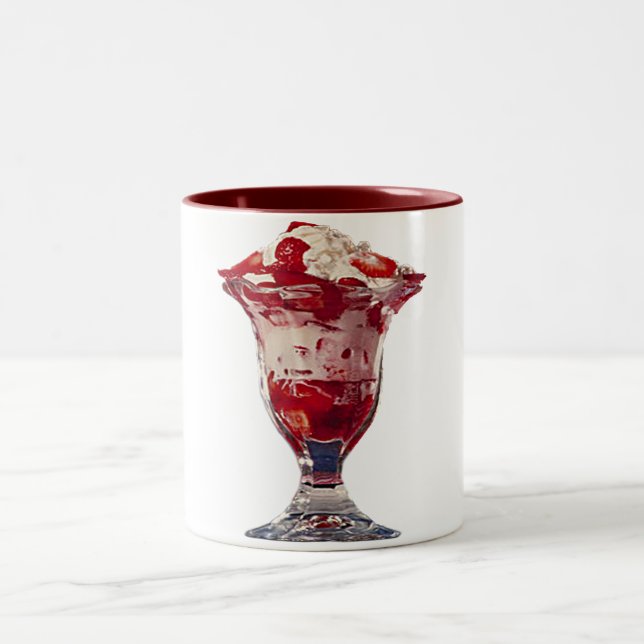 Strawberry Sundae Zweifarbige Tasse (Mittel)