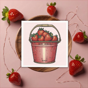 Strawberry Sweet Bucket Baby Dusche Serviette