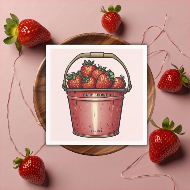 Strawberry Sweet Bucket Baby Dusche Serviette (Von Creator hochgeladen)