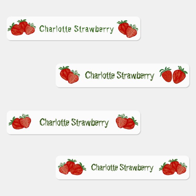Strawberry Sweet Fruit Fresh Niedlich Shcool Offic Etiketten (Gruppe)