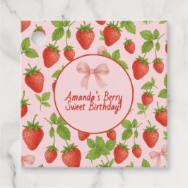 Strawberry Sweet Kindergeburtstag Party - Geschenkanhänger