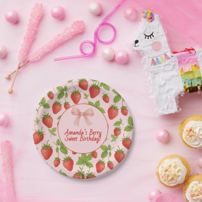 Strawberry Sweet Kindergeburtstag Party Paper Tell Pappteller (Party)