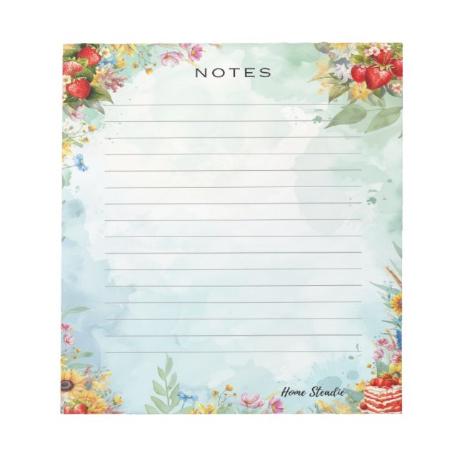 Strawberry Sweet Leckerei Notepad Notizblock (Vorderseite)