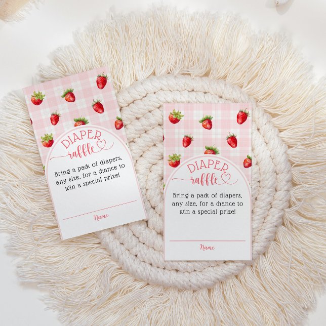 Strawberry Sweet Rustic diaper Baby Girl Dusche Begleitkarte (Von Creator hochgeladen)