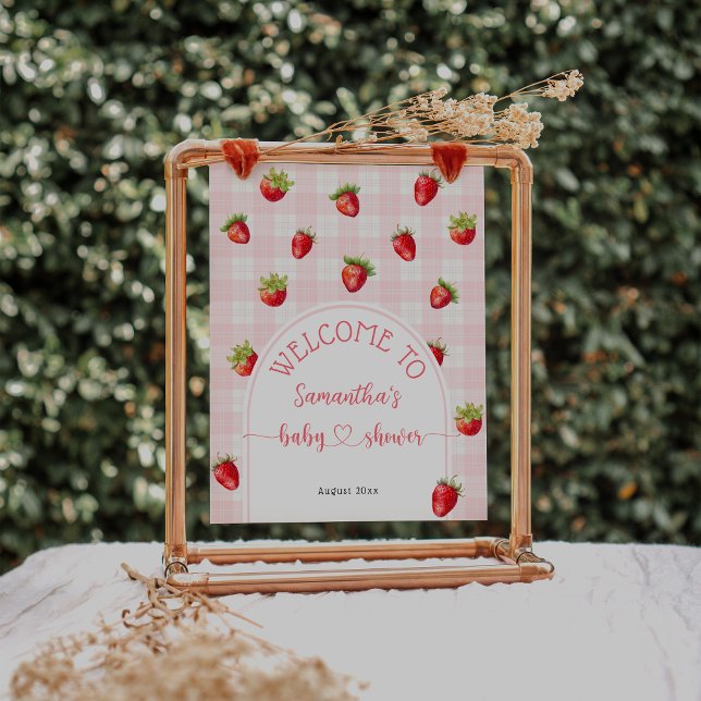 Strawberry Sweet Rustic Welcome Baby Girl Dusche Poster (Von Creator hochgeladen)