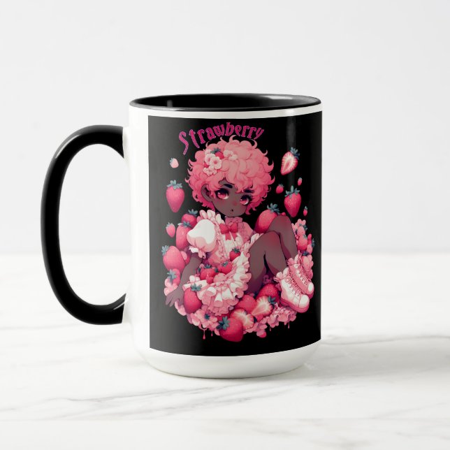 Strawberry Sweetheart: Dunkle Hautfembolie Tasse (Links)