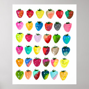 Strawberry Sweetness niedliche whimsisfarbene Poster