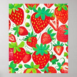 Strawberry Swirl Muster Poster