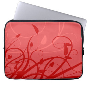 Strawberry Swirl Pink & Red Girl Blumendesign Laptopschutzhülle