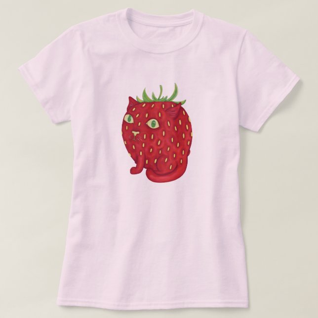 Strawberry Tabby Cat T-Shirt (Design vorne)