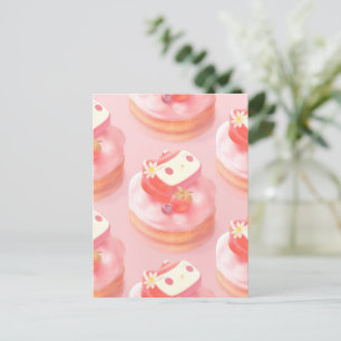 Strawberry Tart Illustration Ankündigungspostkarte