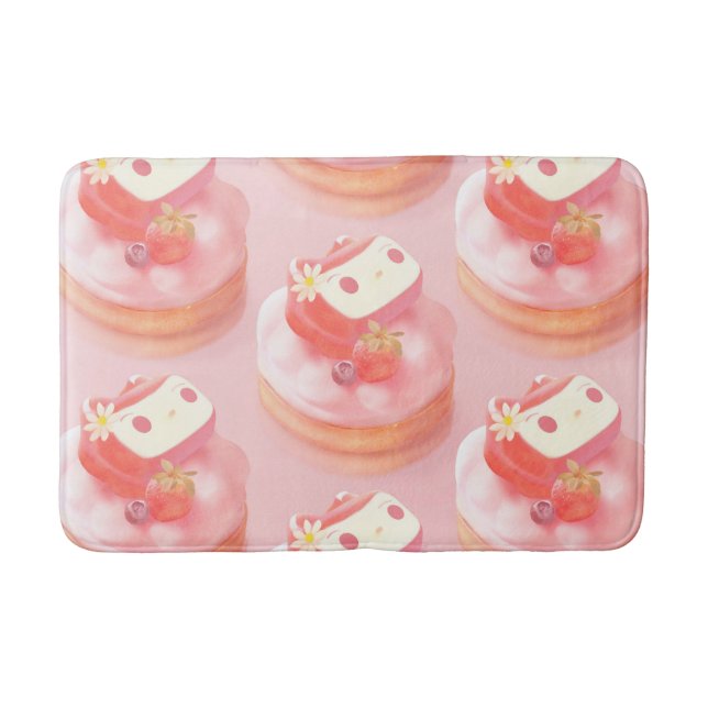 Strawberry Tart Illustration Badematte (Vorderseite)