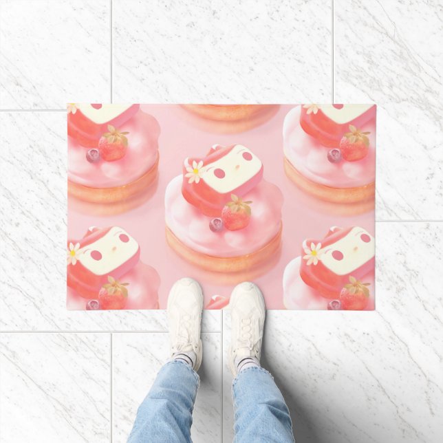 Strawberry Tart Illustration Fußmatte (Indoor)