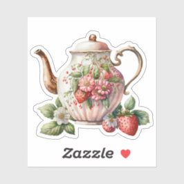 Strawberry Teapot Aufkleber