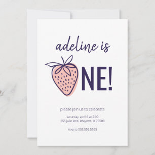 Strawberry Thema Erste Geburtstagsparty Einladunge Einladung