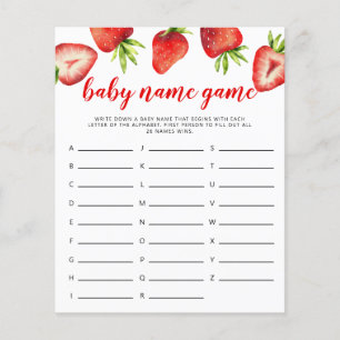 Strawberry Theme Baby Name Dusche Spiel