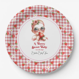 Strawberry Theme Berry Sweet Baby Dusche Pappteller
