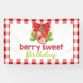 Strawberry Theme Geburtstag Banner