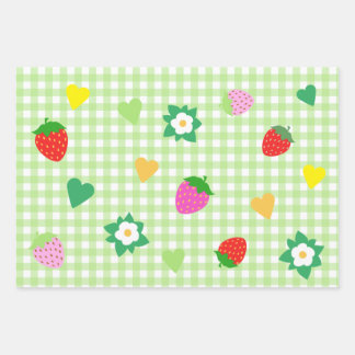 Strawberry Themed Birthday Party Geschenkpapier Set