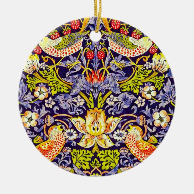 Strawberry Thief Birds William Morris Keramik Ornament (Vorne)