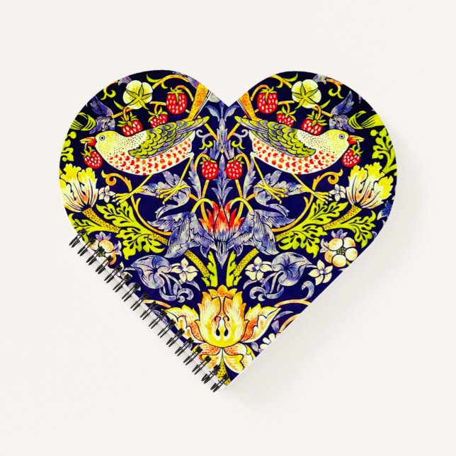 Strawberry Thief Birds William Morris Notizbuch (Vorderseite)