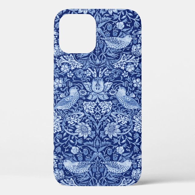 Strawberry Thief Blue Monotone, William Morris Case-Mate iPhone Hülle (Rückseite)