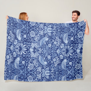 Strawberry Thief Blue Monotone, William Morris Fleecedecke