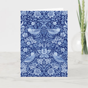 Strawberry Thief Blue Monotone, William Morris Karte