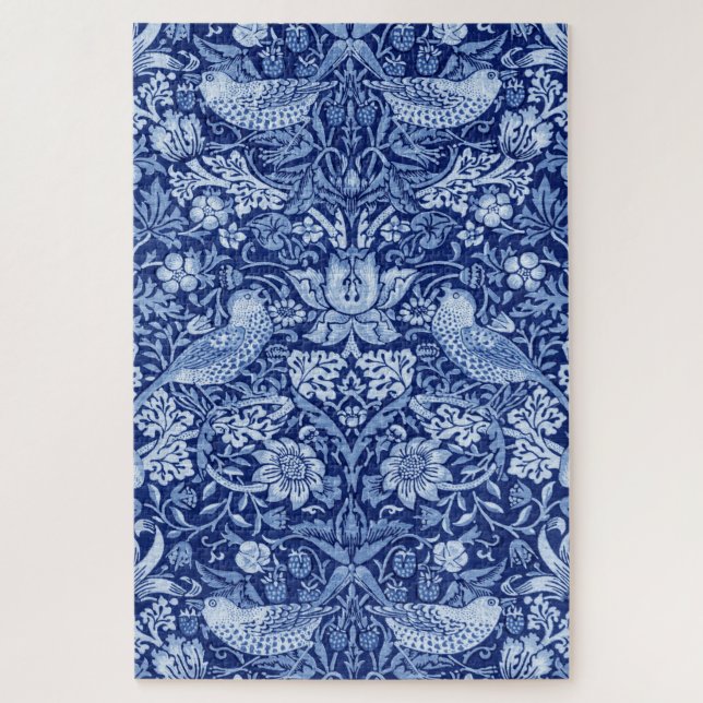 Strawberry Thief Blue Monotone, William Morris Puzzle (Vertikal)