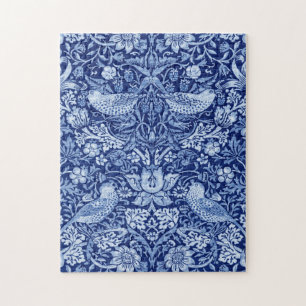 Strawberry Thief Blue Monotone, William Morris Puzzle