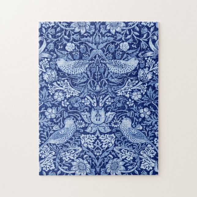 Strawberry Thief Blue Monotone, William Morris Puzzle (Vertikal)