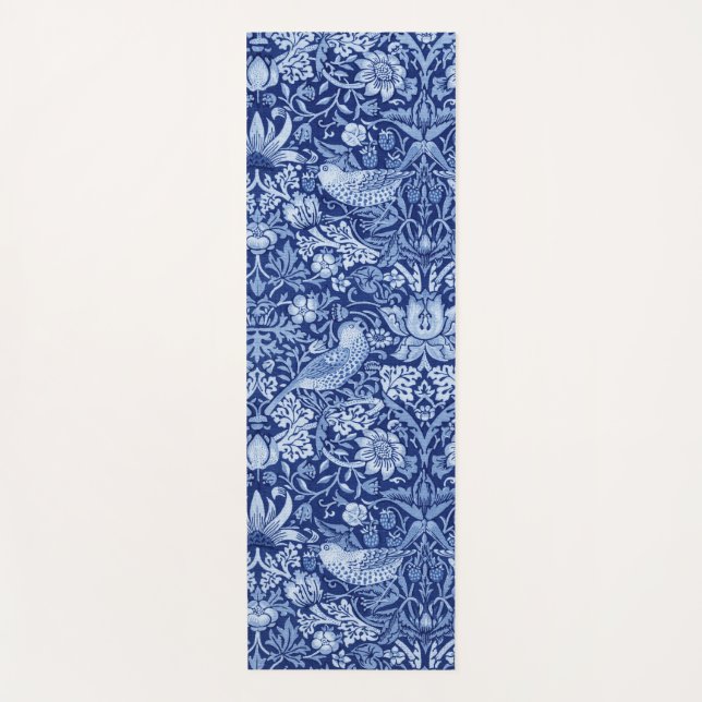 Strawberry Thief Blue Monotone, William Morris Yogamatte (Vorderseite)