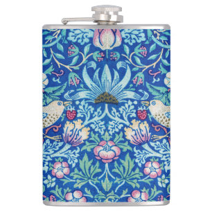 Strawberry Thief Blue, William Morris Flask Flachmann