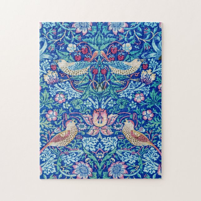 Strawberry Thief Blue, William Morris Puzzle (Vertikal)