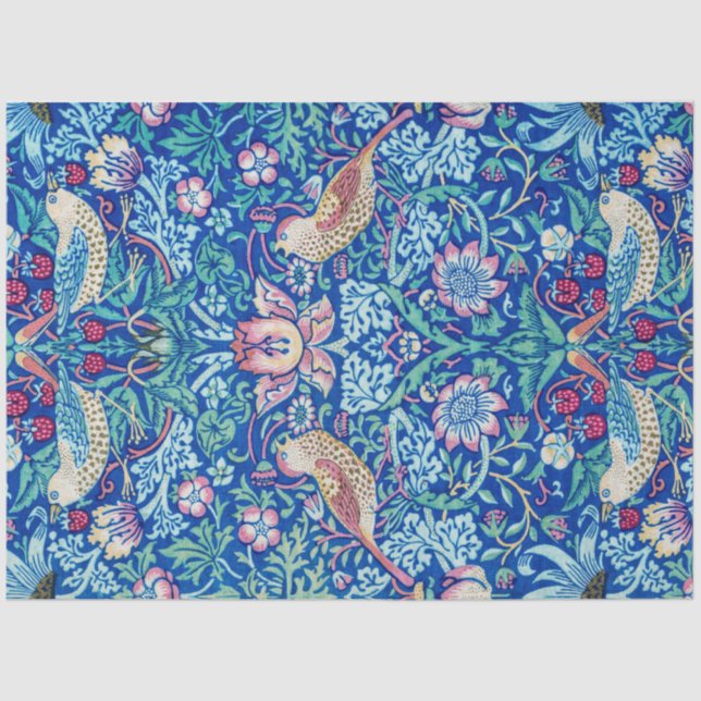 Strawberry Thief Blue, William Morris Tissue Seidenpapier (Vorderseite)