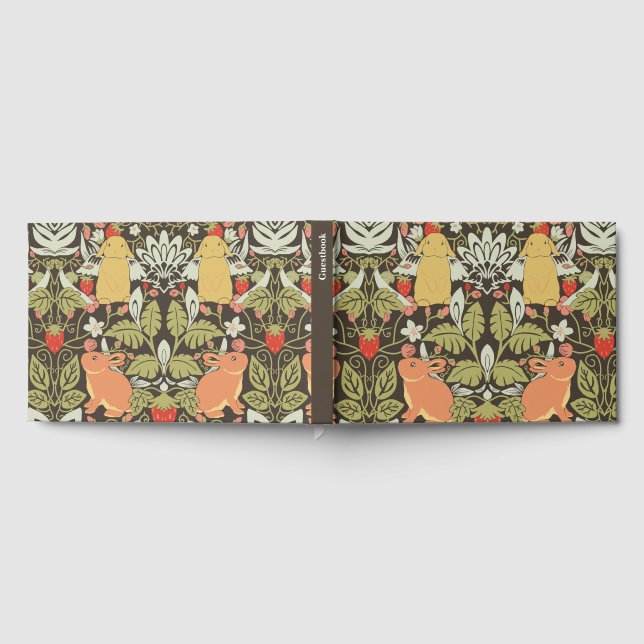 Strawberry thief Bunnies pattern Gästebuch (Voll)