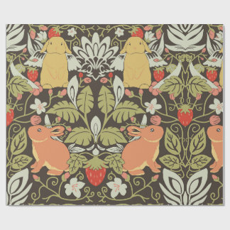 Strawberry thief Bunnies pattern Geschenkpapier