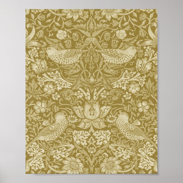 Strawberry Thief Gold, William Morris Poster (Vorne)