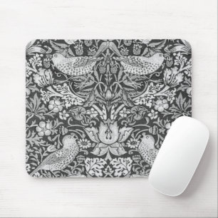 Strawberry Thief Gray, William Morris Mousepad