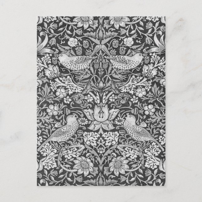 Strawberry Thief Gray, William Morris Postkarte (Vorderseite)