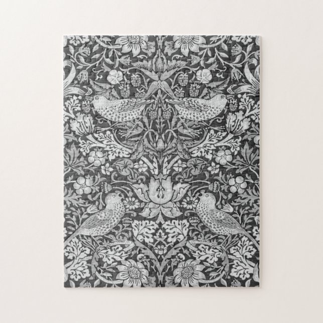 Strawberry Thief Gray, William Morris Puzzle (Vertikal)