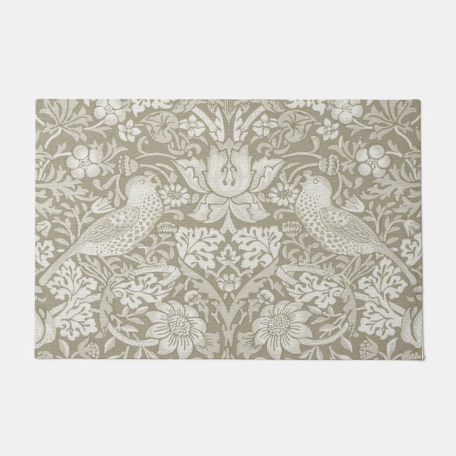 Strawberry Thief Ivory, William Morris Fußmatte (Vorderseite)