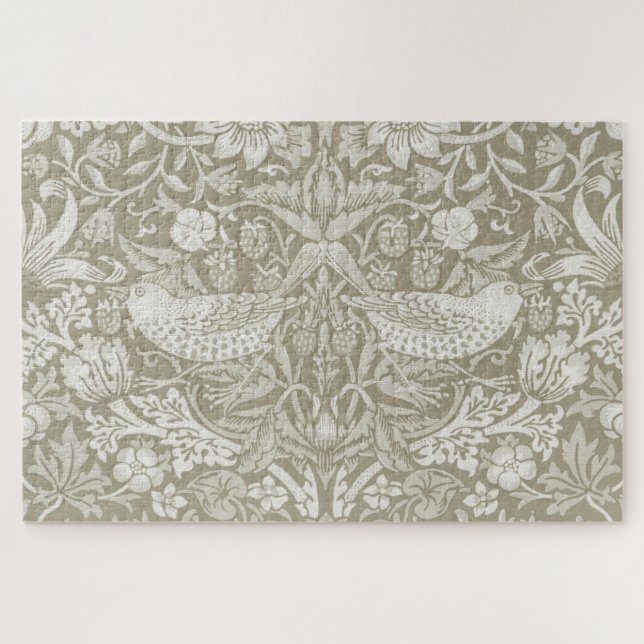 Strawberry Thief Ivory, William Morris Puzzle (Horizontal)