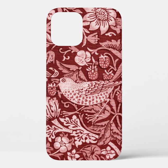 Strawberry Thief Maroon, William Morris Case-Mate iPhone Hülle (Rückseite)