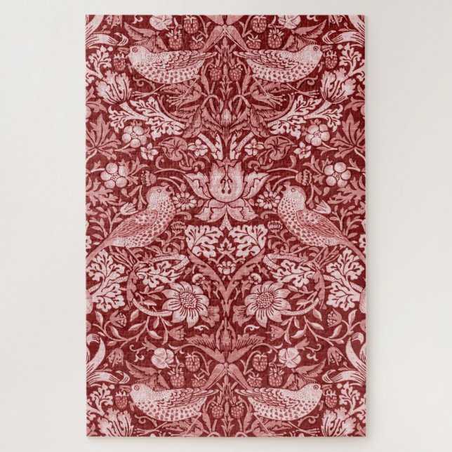 Strawberry Thief Maroon, William Morris Puzzle (Vertikal)